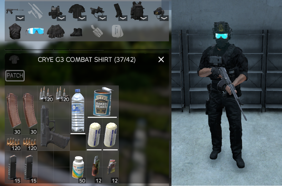 لوت ، لباس و اسلحه